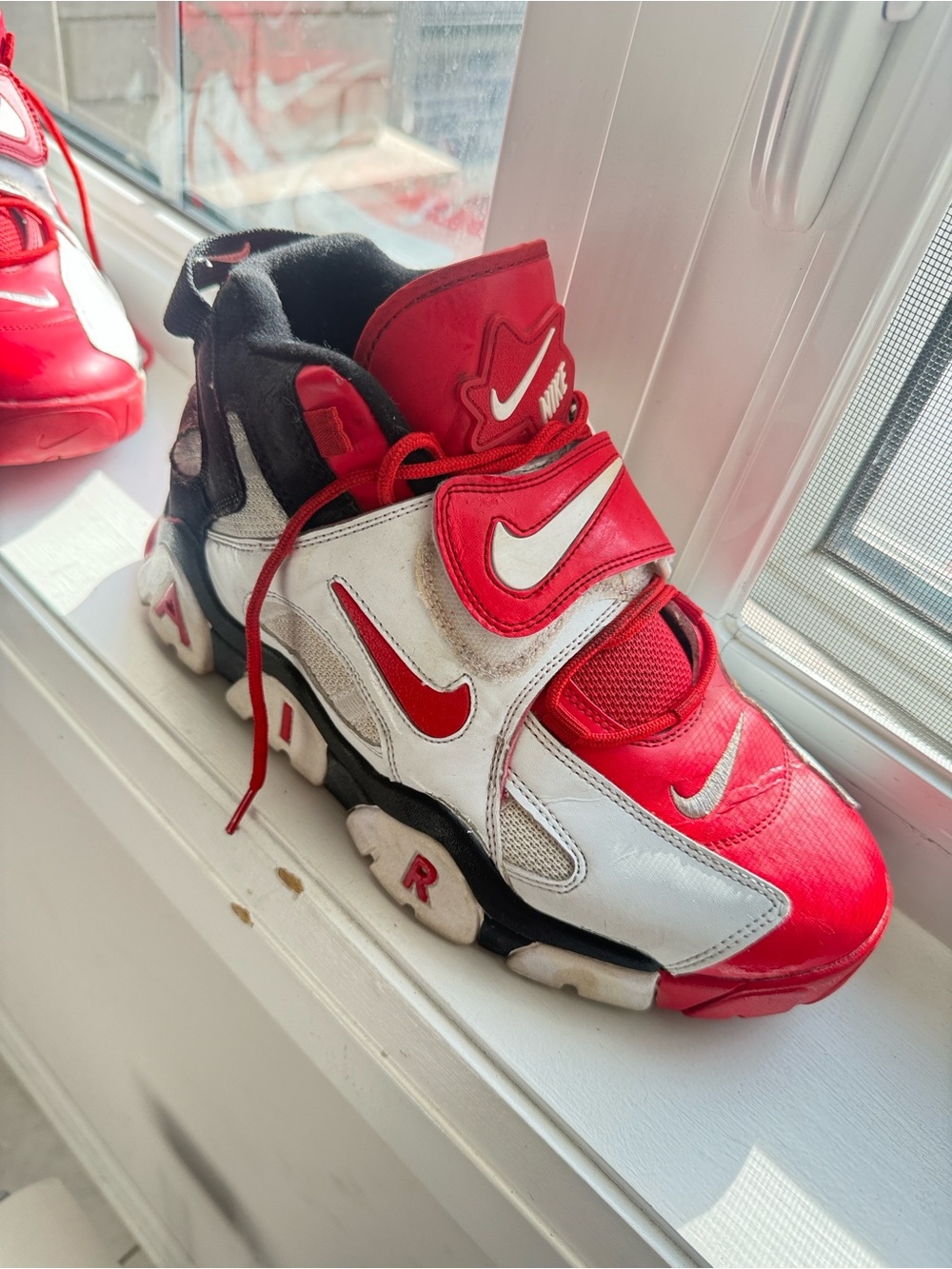 Nike Kids Red, White and Black High-Top Sneakers
